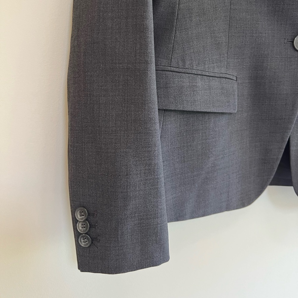 Theory Women’s Gabe B 2 Urban Virgin Wool Stretch Blazer in Charcoal Gray, 6 - Picture 6 of 11